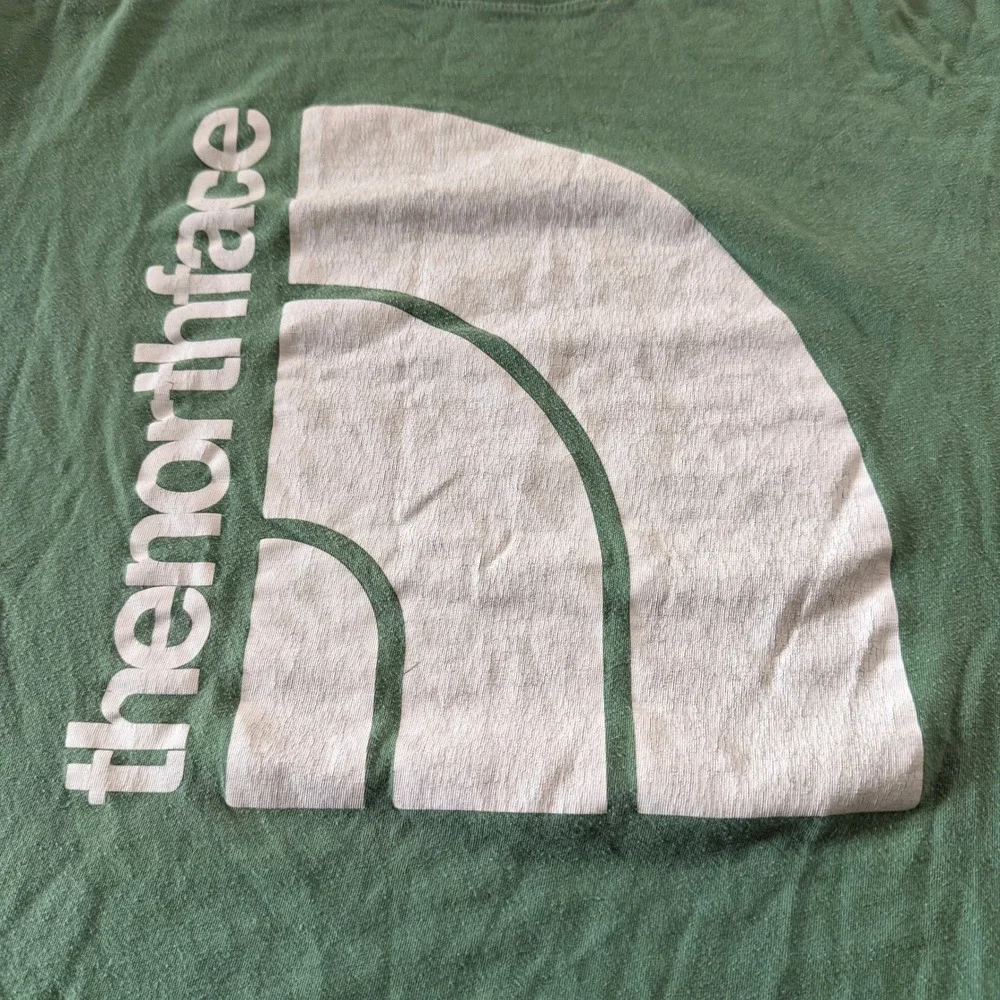 The North Face T Shirt Mens XL Green Big‎ Logo Graphic Tee Outdoor Casual